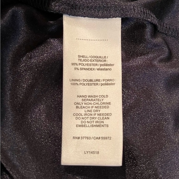 LAUNDRY by SHELLI SEGAL, LOS ANGELES, NAVY BLUE, LINED SHIFT. 3/4 SLEEVE.SIZE 10 - Picture 7 of 7